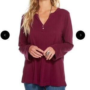 Chaser Shirt Purple Long Sleeve Everyday Berry Cotton Knit Top Extra Small NWT